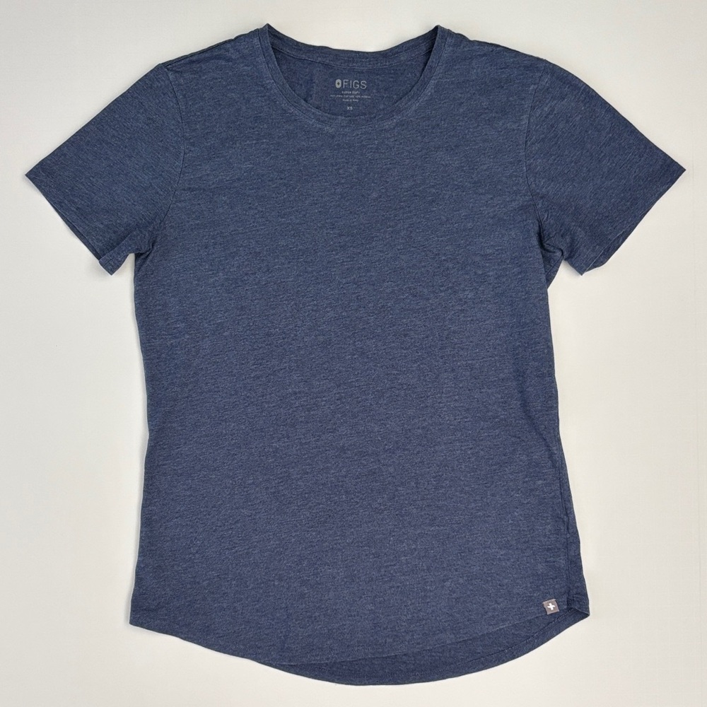 Figs Heathered Vapor Blue Super Soft Short Sleeve Underscrub